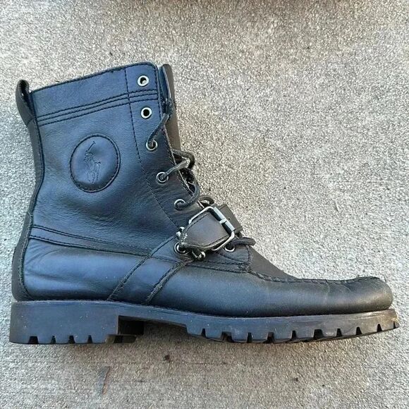 Polo Ralph Lauren Ranger Leather Buckle Boots - Picture 1 of 11
